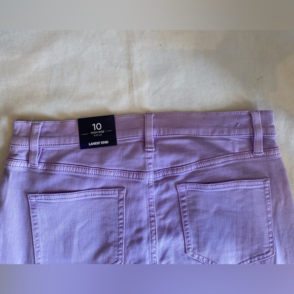 NWT Lands End High Rise Slim Leg Lavender Pants - Picture 4 of 5